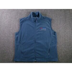 Forester Fleece Vest Mens L Blue Full Zip Embroidered BellSimons TriangleTube